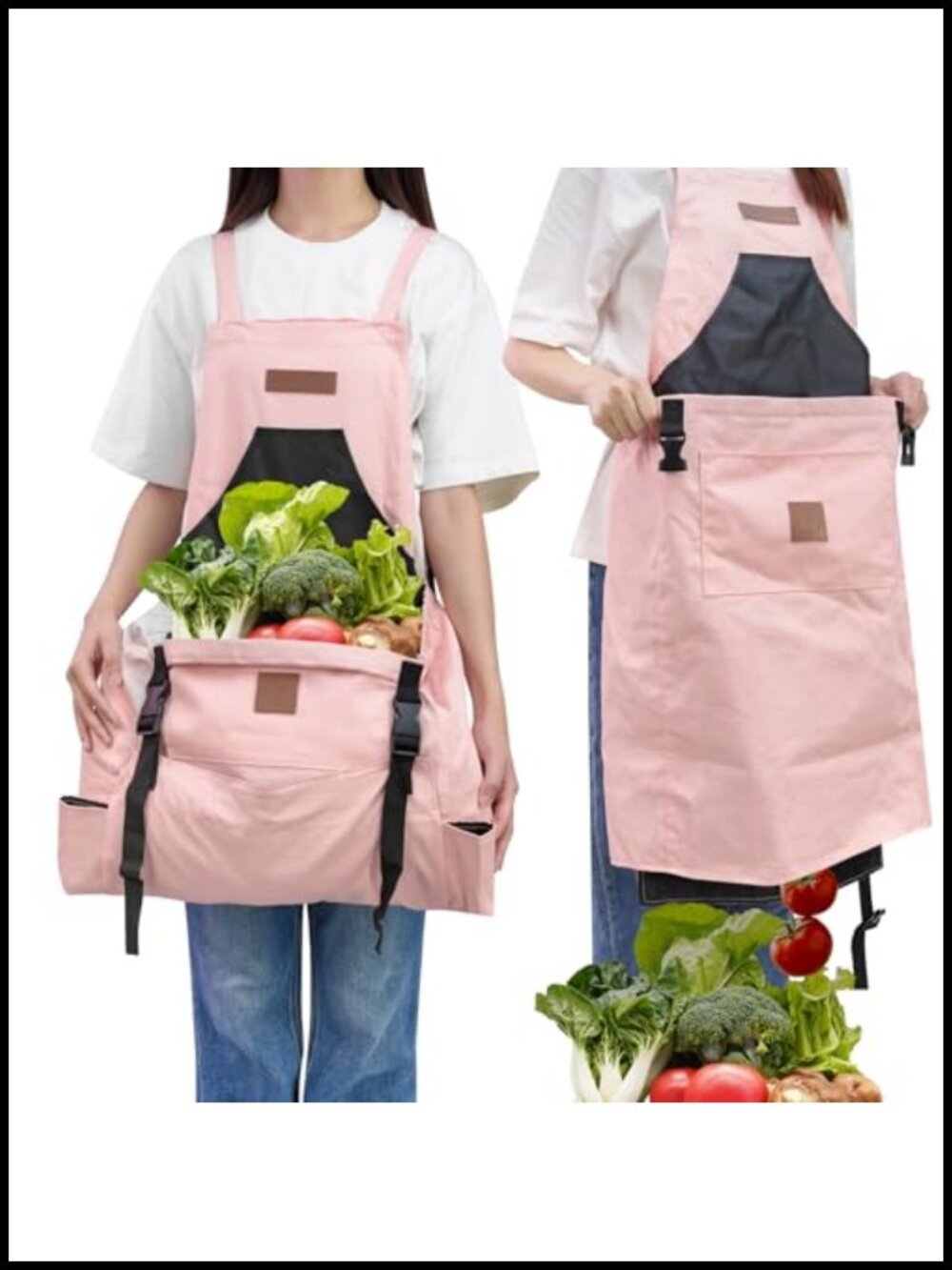 Canvas Gardening Harvest Apron Waterproof Adjustable Pockets Pouch